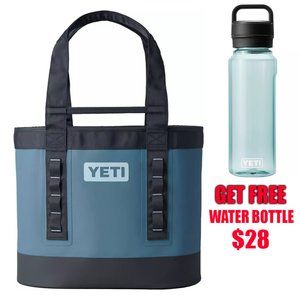 YETI Camino 35 Carryall Tote Bag with Nordic Blue color and Water Bottle Gift